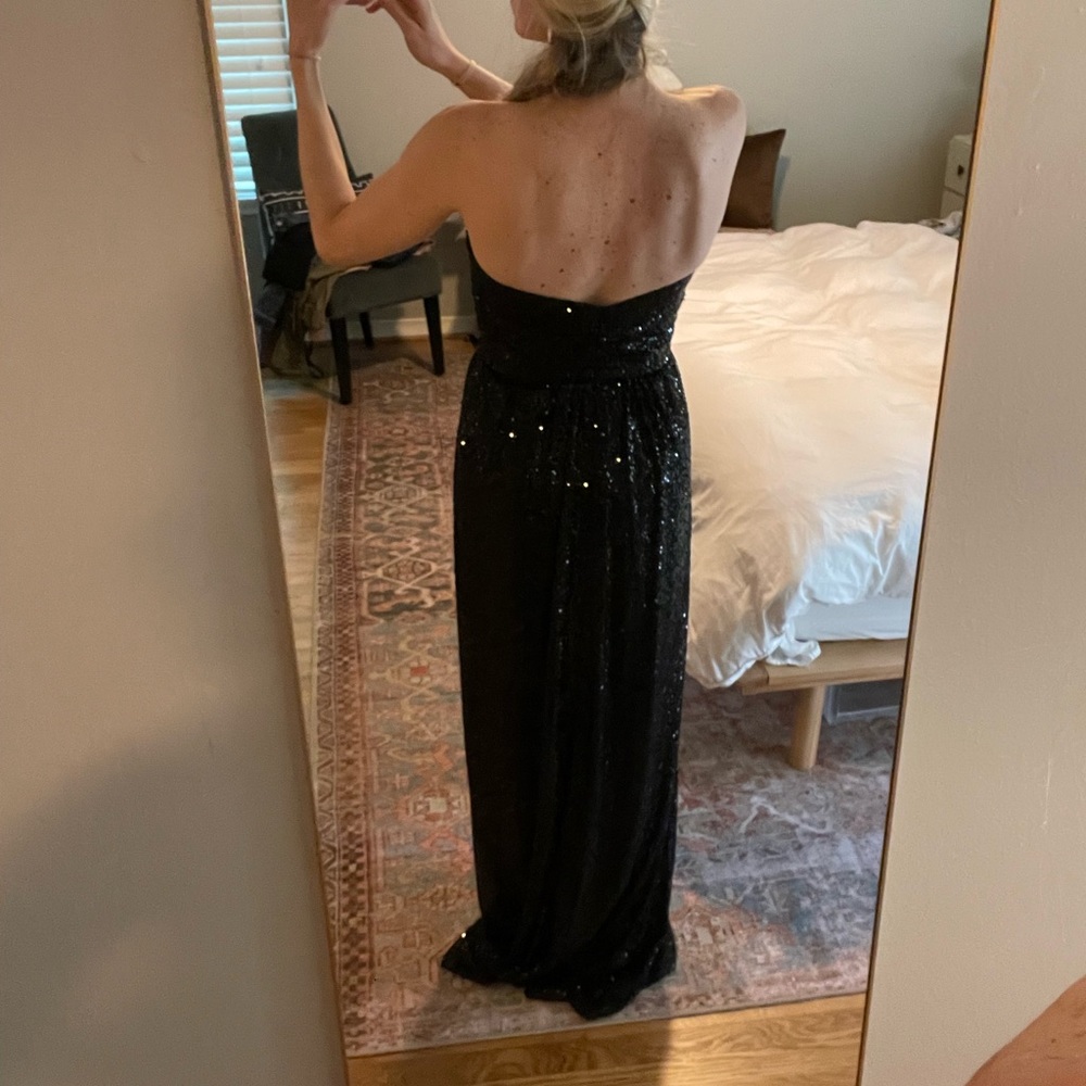 Amsale Custom Black Sequin Gown - image 4